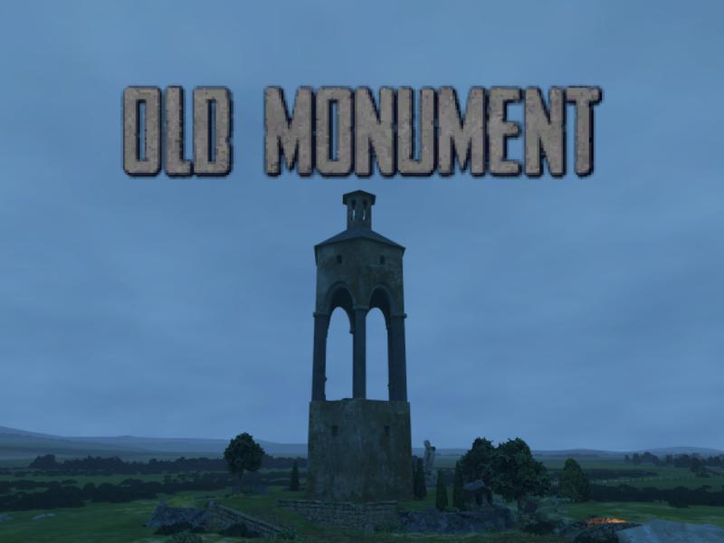 Caught in the Rain Near an Old Monument