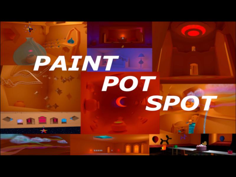Paint Pot Spot （Liminal Chill Cozy Dream Cloud Garden Fly Rainbow Adventure Arabian Draw Art Backrooms Zipline RGB SFW）